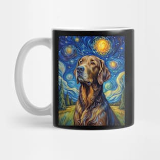 Labrador Retriever Dog Breed Painting in a Van Gogh Starry Night Art Style Mug